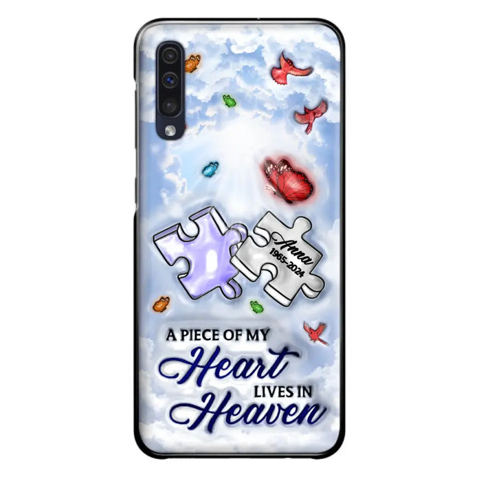 Personalized Memorial Piece Phone Case - Memorial Gift Idea - Case For iPhone/Samsung - A Piece Of My Heart Lives In Heaven