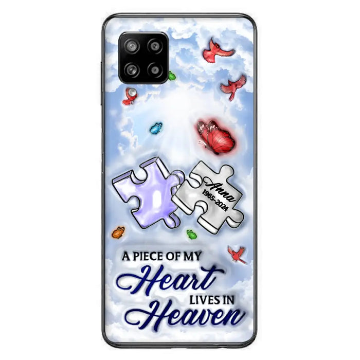 Personalized Memorial Piece Phone Case - Memorial Gift Idea - Case For iPhone/Samsung - A Piece Of My Heart Lives In Heaven