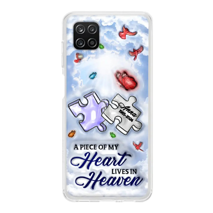 Personalized Memorial Piece Phone Case - Memorial Gift Idea - Case For iPhone/Samsung - A Piece Of My Heart Lives In Heaven