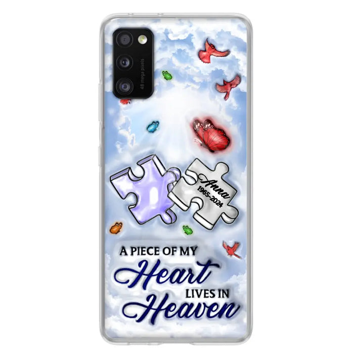 Personalized Memorial Piece Phone Case - Memorial Gift Idea - Case For iPhone/Samsung - A Piece Of My Heart Lives In Heaven