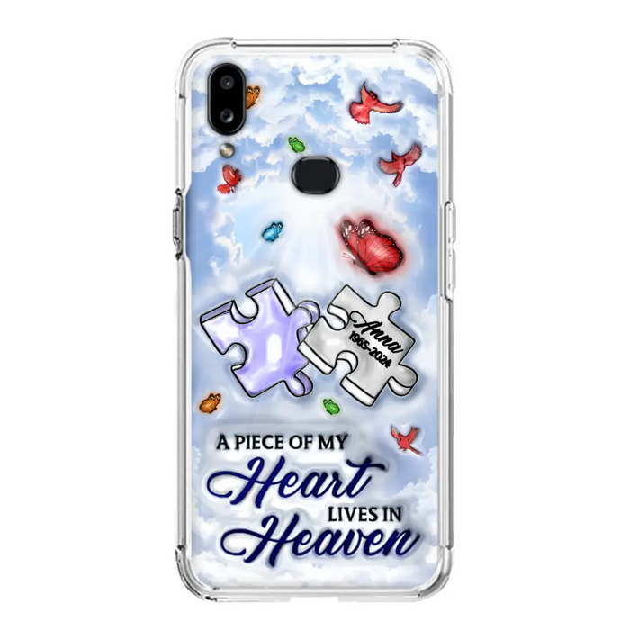 Personalized Memorial Piece Phone Case - Memorial Gift Idea - Case For iPhone/Samsung - A Piece Of My Heart Lives In Heaven