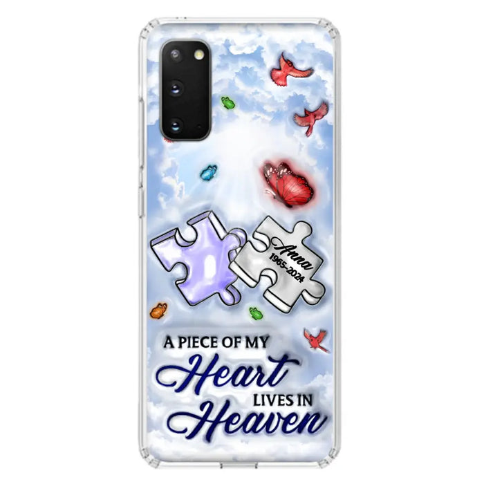 Personalized Memorial Piece Phone Case - Memorial Gift Idea - Case For iPhone/Samsung - A Piece Of My Heart Lives In Heaven