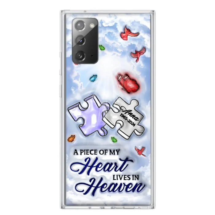 Personalized Memorial Piece Phone Case - Memorial Gift Idea - Case For iPhone/Samsung - A Piece Of My Heart Lives In Heaven
