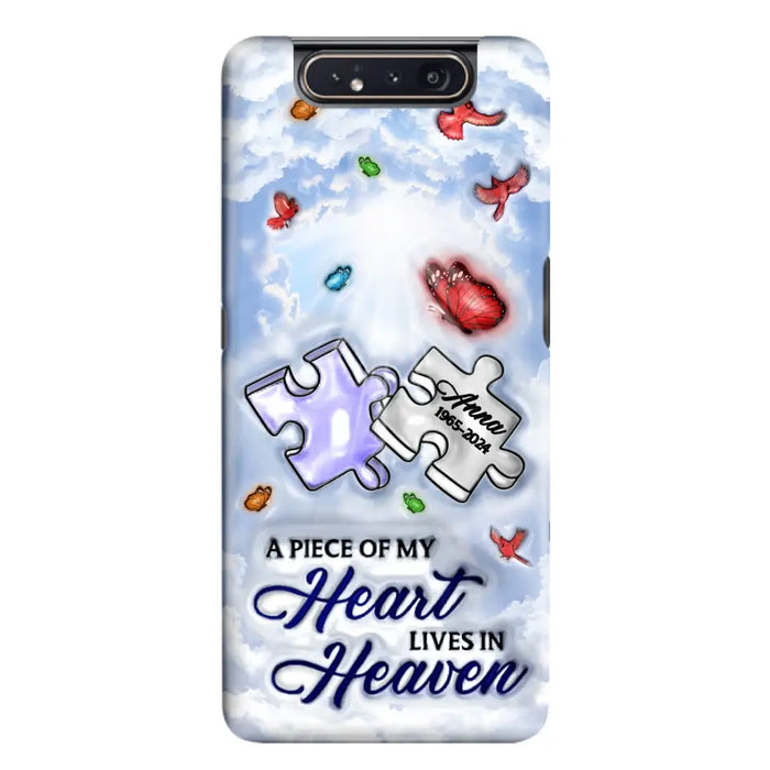 Personalized Memorial Piece Phone Case - Memorial Gift Idea - Case For iPhone/Samsung - A Piece Of My Heart Lives In Heaven
