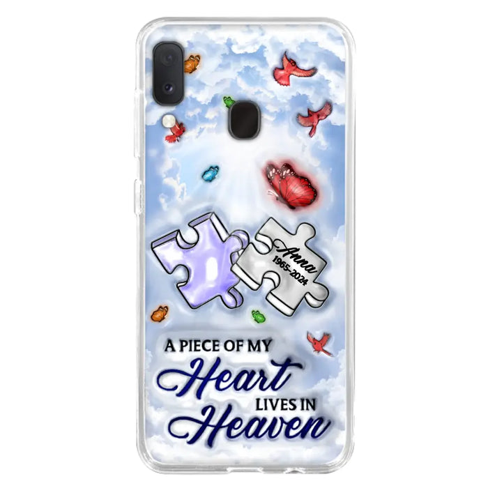 Personalized Memorial Piece Phone Case - Memorial Gift Idea - Case For iPhone/Samsung - A Piece Of My Heart Lives In Heaven