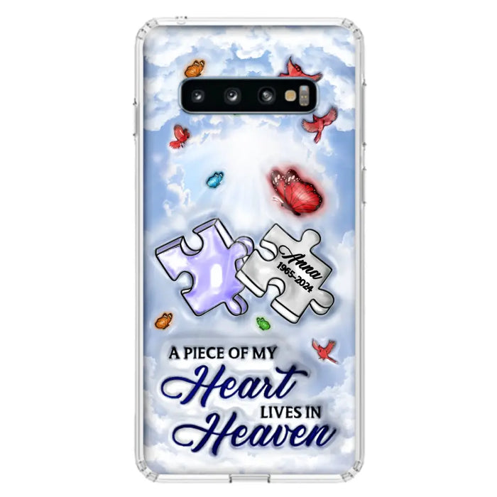 Personalized Memorial Piece Phone Case - Memorial Gift Idea - Case For iPhone/Samsung - A Piece Of My Heart Lives In Heaven