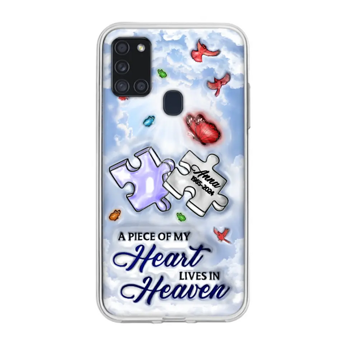 Personalized Memorial Piece Phone Case - Memorial Gift Idea - Case For iPhone/Samsung - A Piece Of My Heart Lives In Heaven
