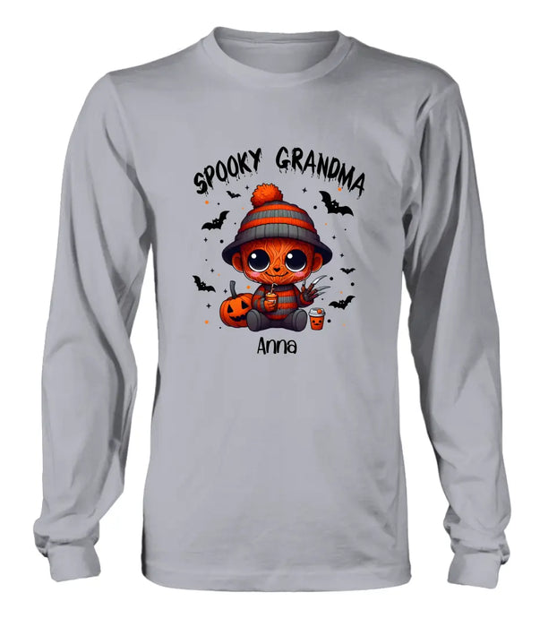 Personalized Spooky Grandma T-shirt/Long Sleeve/Sweatshirt/Hoodie - Holliday Gift Idea For Grandma/Mother - Up to 6 Kids