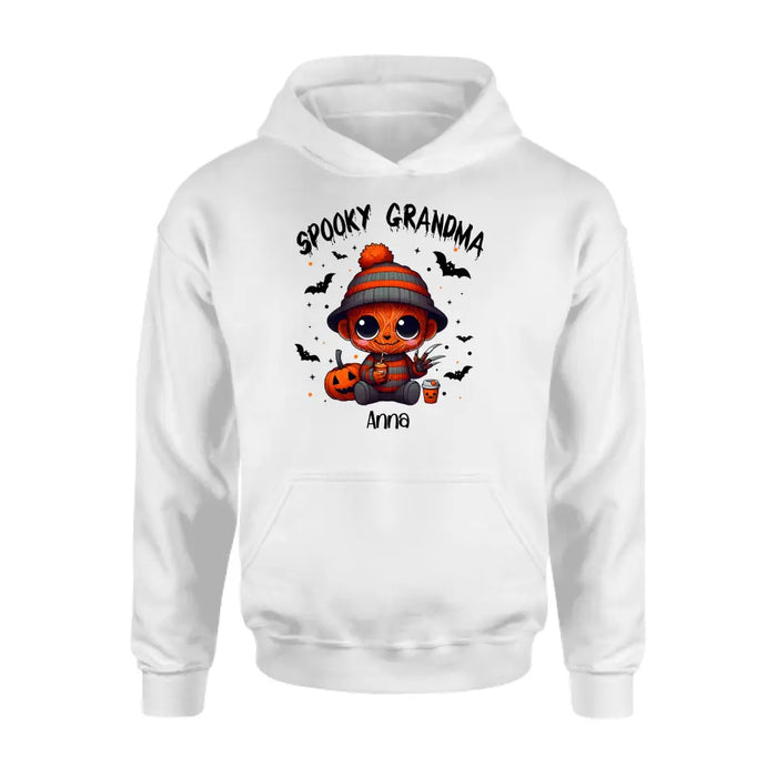 Personalized Spooky Grandma T-shirt/Long Sleeve/Sweatshirt/Hoodie - Holliday Gift Idea For Grandma/Mother - Up to 6 Kids