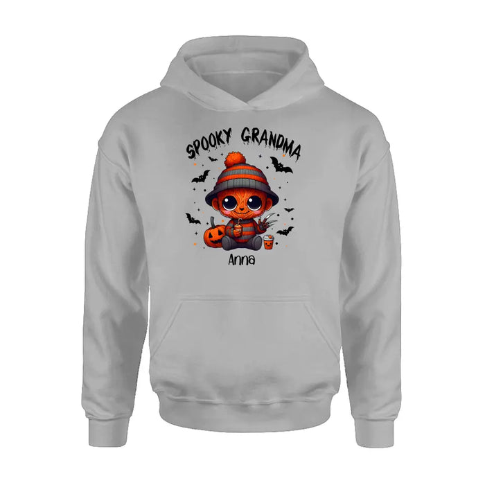Personalized Spooky Grandma T-shirt/Long Sleeve/Sweatshirt/Hoodie - Holliday Gift Idea For Grandma/Mother - Up to 6 Kids