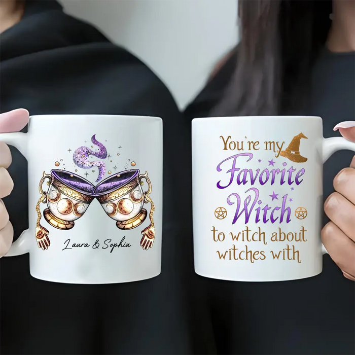 Personalized Best-Tea Coffee Mug - Gift Idea For Halloween/Witch/Besties - You're My Favorite Witch To Witch About Witches With