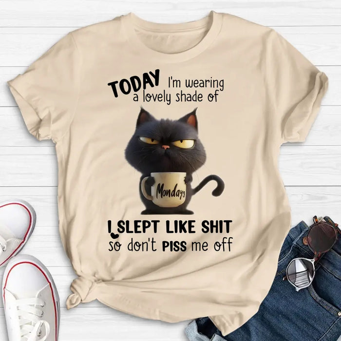 Personalized Grumpy Cat T-shirt/Long Sleeve/Sweatshirt/Hoodie - Gift Idea For Cat Lover/Mother/Friend - Today I'm Wearing A Lovely Shade Of