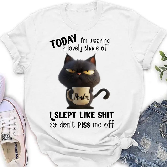 Personalized Grumpy Cat T-shirt/Long Sleeve/Sweatshirt/Hoodie - Gift Idea For Cat Lover/Mother/Friend - Today I'm Wearing A Lovely Shade Of