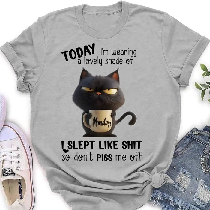 Personalized Grumpy Cat T-shirt/Long Sleeve/Sweatshirt/Hoodie - Gift Idea For Cat Lover/Mother/Friend - Today I'm Wearing A Lovely Shade Of