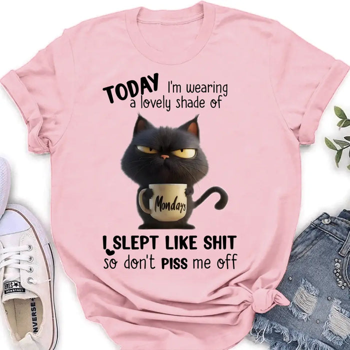 Personalized Grumpy Cat T-shirt/Long Sleeve/Sweatshirt/Hoodie - Gift Idea For Cat Lover/Mother/Friend - Today I'm Wearing A Lovely Shade Of