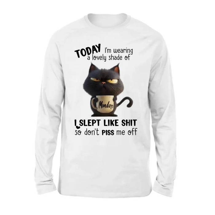Personalized Grumpy Cat T-shirt/Long Sleeve/Sweatshirt/Hoodie - Gift Idea For Cat Lover/Mother/Friend - Today I'm Wearing A Lovely Shade Of