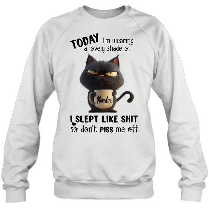 Personalized Grumpy Cat T-shirt/Long Sleeve/Sweatshirt/Hoodie - Gift Idea For Cat Lover/Mother/Friend - Today I'm Wearing A Lovely Shade Of