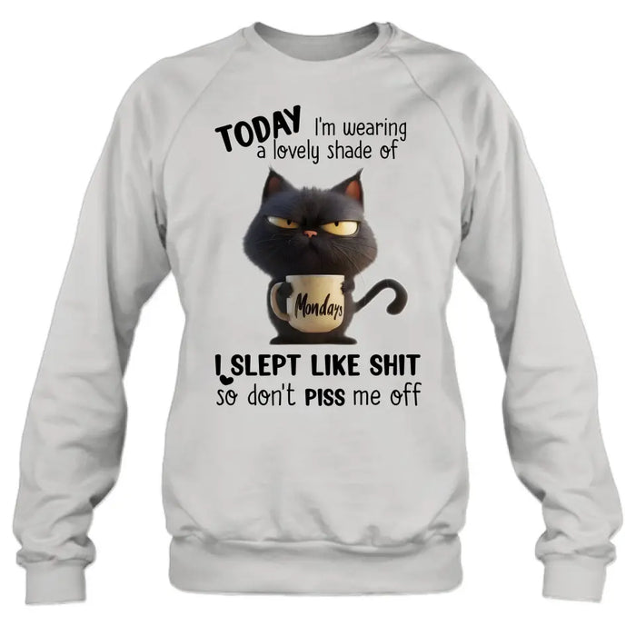 Personalized Grumpy Cat T-shirt/Long Sleeve/Sweatshirt/Hoodie - Gift Idea For Cat Lover/Mother/Friend - Today I'm Wearing A Lovely Shade Of