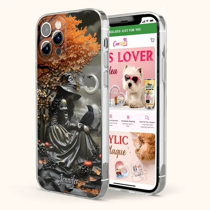 Personalized Witch Phone Case - Halloween/Birthday Gift Idea For Yourself, Women, Witch Lovers - Case For iPhone/Samsung
