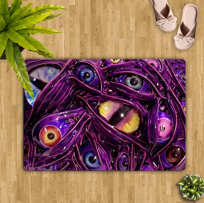 Personalized Creepy Glowing Eyes Doormat - Halloween Gift Idea