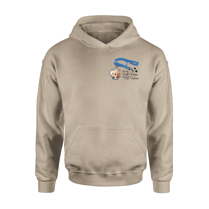 Personalized Memorial Dog Lead T-shirt/Hoodie - Memorial Gift Idea For Dog Lover - You Left Paw Prints Forever In My Heart