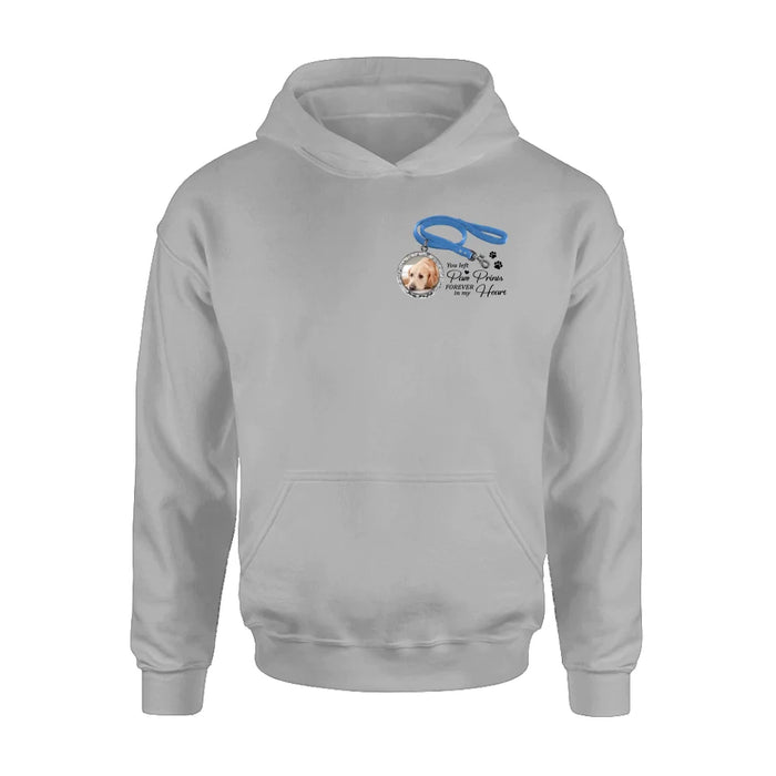 Personalized Memorial Dog Lead T-shirt/Hoodie - Memorial Gift Idea For Dog Lover - You Left Paw Prints Forever In My Heart