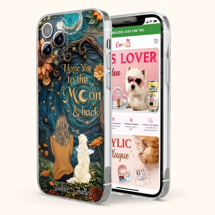 Personalized Galaxy Night Phone Case - Gift Idea For Pet Owner - Case For iPhone/Samsung - I Love You To The Moon & Back