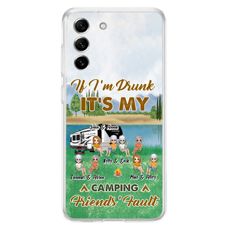 Custom Personalized Camping Friends Phone Case - Upto 8 People - Gift Idea For Camping Lover - Case For iPhone And Samsung