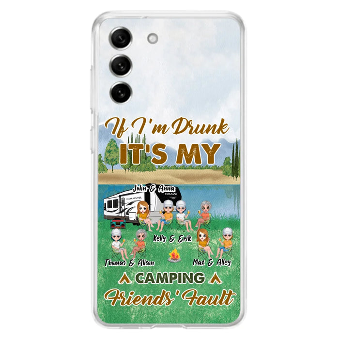 Custom Personalized Camping Friends Phone Case - Upto 8 People - Gift Idea For Camping Lover - Case For iPhone And Samsung