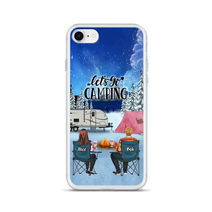 Personalized Christmas Camping Phone Case - Christmas Gift For Family/Couple/Camping Lover - Up to 2 Kids and 3 Pets - Let's Go Camping - Case For iPhone And Samsung