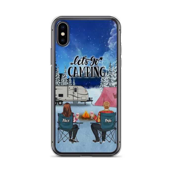 Personalized Christmas Camping Phone Case - Christmas Gift For Family/Couple/Camping Lover - Up to 2 Kids and 3 Pets - Let's Go Camping - Case For iPhone And Samsung