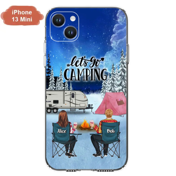 Personalized Christmas Camping Phone Case - Christmas Gift For Family/Couple/Camping Lover - Up to 2 Kids and 3 Pets - Let's Go Camping - Case For iPhone And Samsung