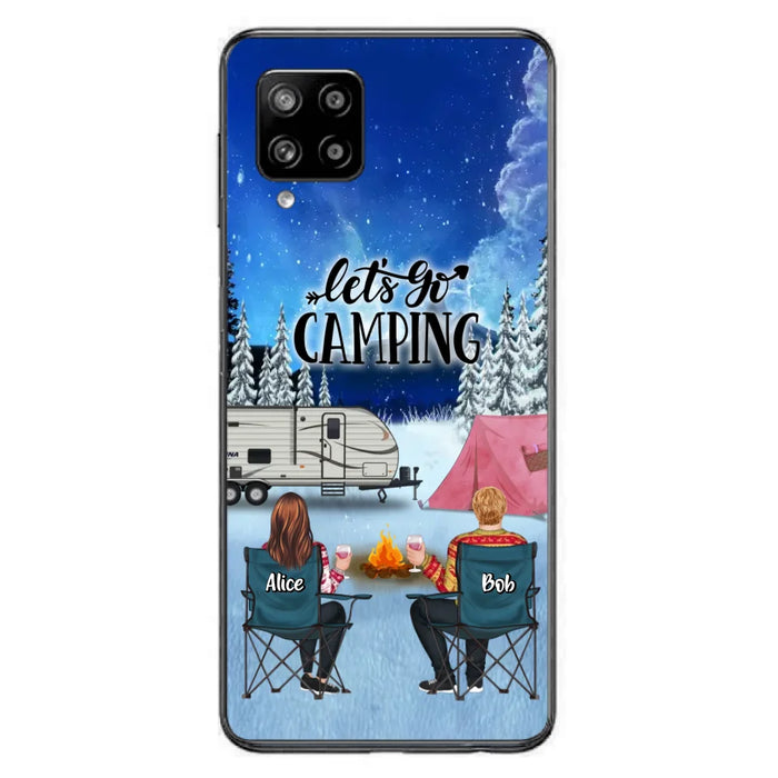 Personalized Christmas Camping Phone Case - Christmas Gift For Family/Couple/Camping Lover - Up to 2 Kids and 3 Pets - Let's Go Camping - Case For iPhone And Samsung