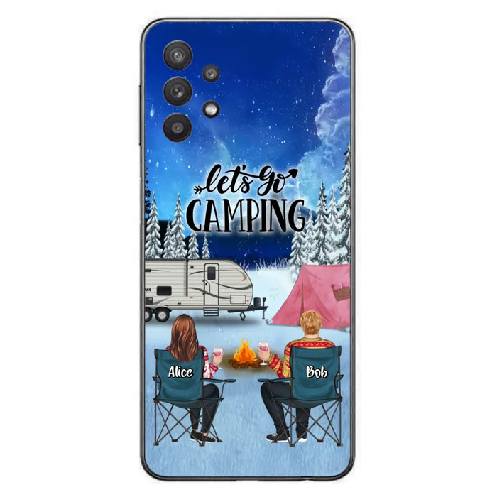 Personalized Christmas Camping Phone Case - Christmas Gift For Family/Couple/Camping Lover - Up to 2 Kids and 3 Pets - Let's Go Camping - Case For iPhone And Samsung