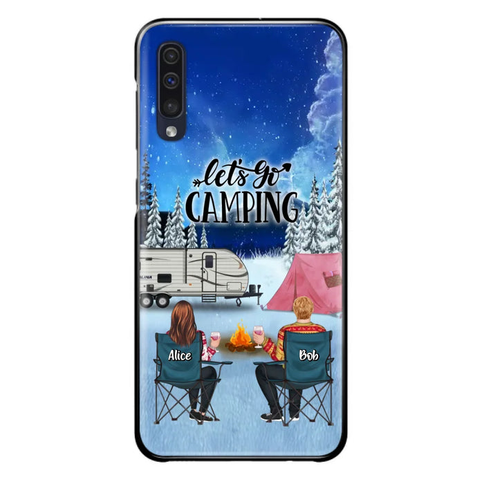 Personalized Christmas Camping Phone Case - Christmas Gift For Family/Couple/Camping Lover - Up to 2 Kids and 3 Pets - Let's Go Camping - Case For iPhone And Samsung