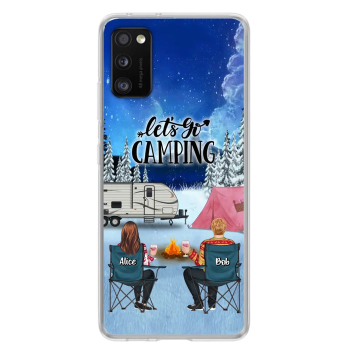 Personalized Christmas Camping Phone Case - Christmas Gift For Family/Couple/Camping Lover - Up to 2 Kids and 3 Pets - Let's Go Camping - Case For iPhone And Samsung