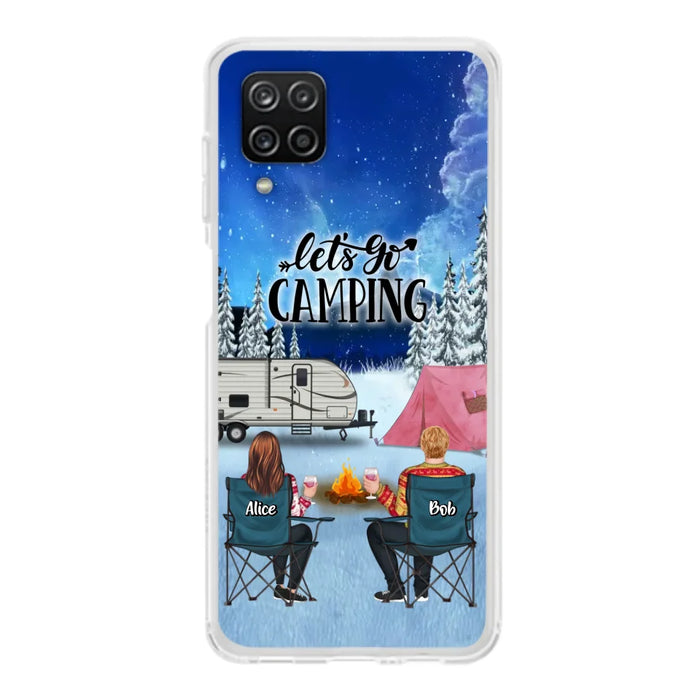 Personalized Christmas Camping Phone Case - Christmas Gift For Family/Couple/Camping Lover - Up to 2 Kids and 3 Pets - Let's Go Camping - Case For iPhone And Samsung
