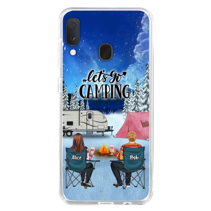 Personalized Christmas Camping Phone Case - Christmas Gift For Family/Couple/Camping Lover - Up to 2 Kids and 3 Pets - Let's Go Camping - Case For iPhone And Samsung