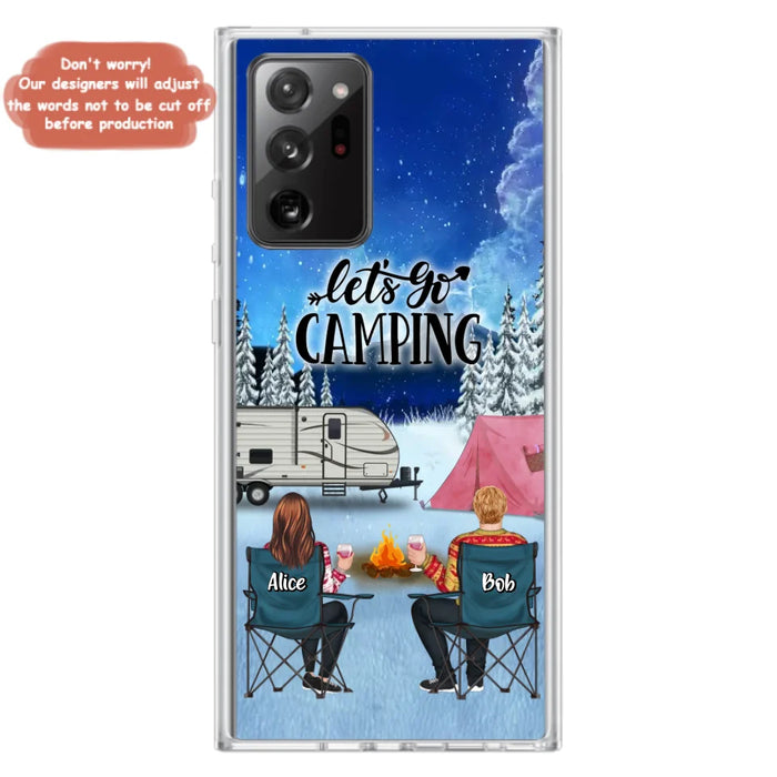 Personalized Christmas Camping Phone Case - Christmas Gift For Family/Couple/Camping Lover - Up to 2 Kids and 3 Pets - Let's Go Camping - Case For iPhone And Samsung
