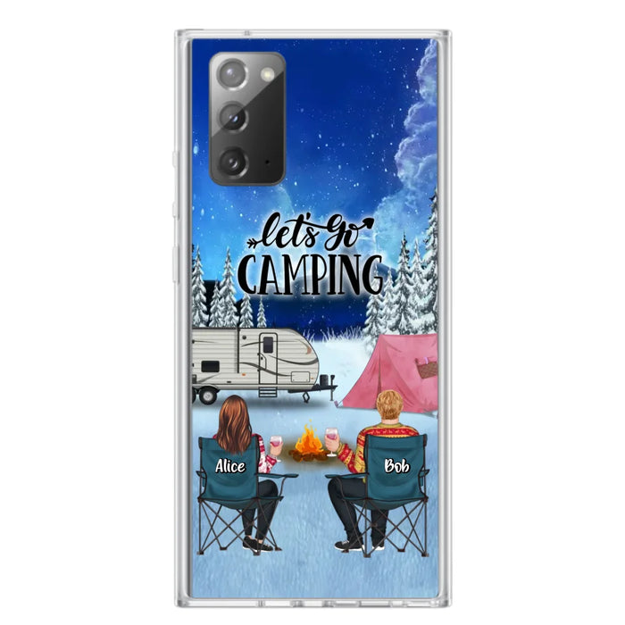 Personalized Christmas Camping Phone Case - Christmas Gift For Family/Couple/Camping Lover - Up to 2 Kids and 3 Pets - Let's Go Camping - Case For iPhone And Samsung