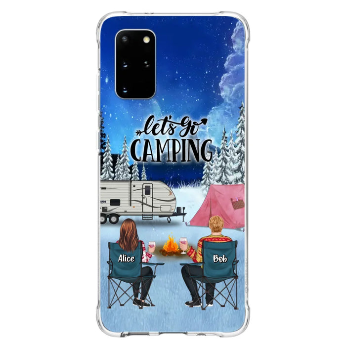 Personalized Christmas Camping Phone Case - Christmas Gift For Family/Couple/Camping Lover - Up to 2 Kids and 3 Pets - Let's Go Camping - Case For iPhone And Samsung