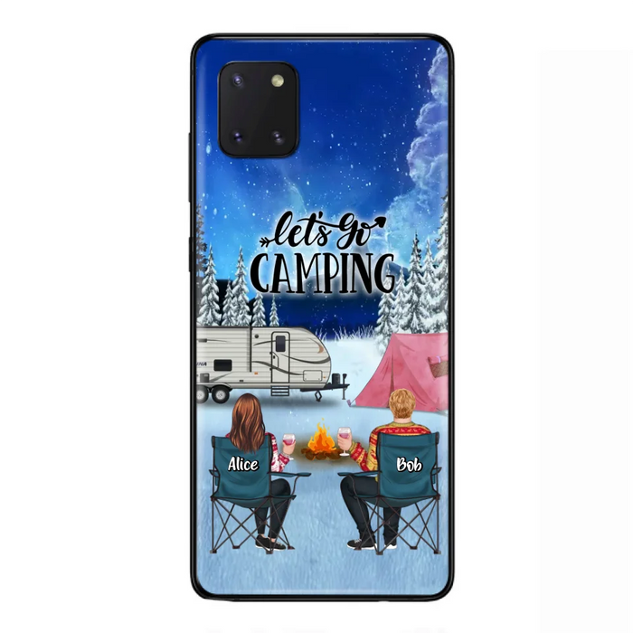 Personalized Christmas Camping Phone Case - Christmas Gift For Family/Couple/Camping Lover - Up to 2 Kids and 3 Pets - Let's Go Camping - Case For iPhone And Samsung