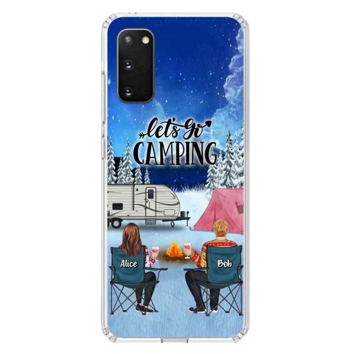 Personalized Christmas Camping Phone Case - Christmas Gift For Family/Couple/Camping Lover - Up to 2 Kids and 3 Pets - Let's Go Camping - Case For iPhone And Samsung