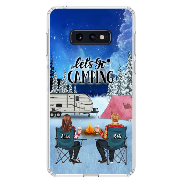 Personalized Christmas Camping Phone Case - Christmas Gift For Family/Couple/Camping Lover - Up to 2 Kids and 3 Pets - Let's Go Camping - Case For iPhone And Samsung