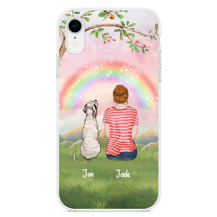 Custom Personalized Dog Mom/Dog Dad Phone Case - Man/Woman/Couple With Upto 4 Dogs - Best Gift Idea For Dog Lovers - Case For iPhone, Samsung and Xiaomi