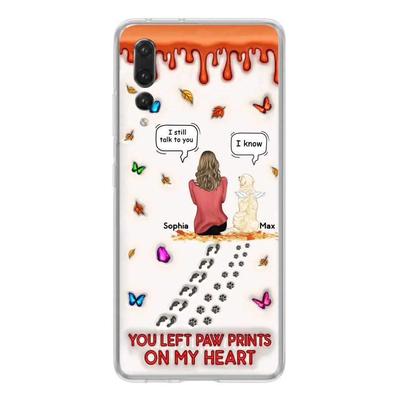 Custom Personalized Memorial Dog Phone Case - Memorial Gift Idea For Dog/ Cat Lover - Case For Xiaomi/ Oppo/ Huawei - You Left Paw Prints On My Heart