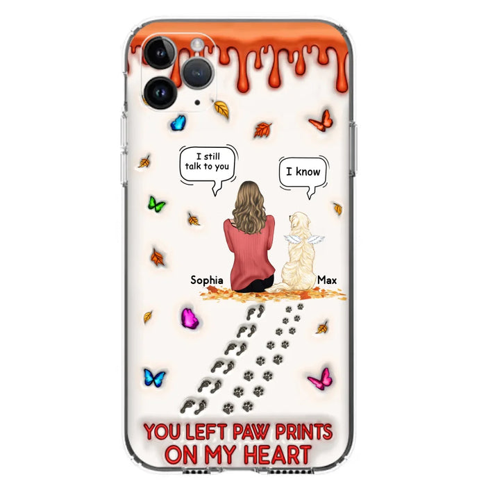 Personalized Memorial Dog Phone Case - Memorial Gift Idea For Dog/Cat Lover - Case For iPhone/Samsung - You Left Paw Prints On My Heart