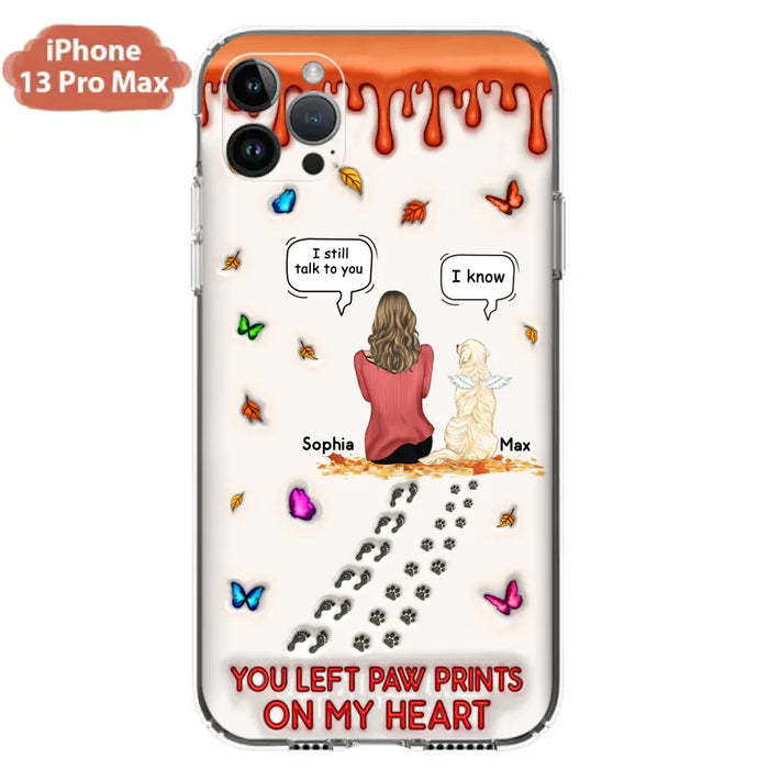 Personalized Memorial Dog Phone Case - Memorial Gift Idea For Dog/Cat Lover - Case For iPhone/Samsung - You Left Paw Prints On My Heart