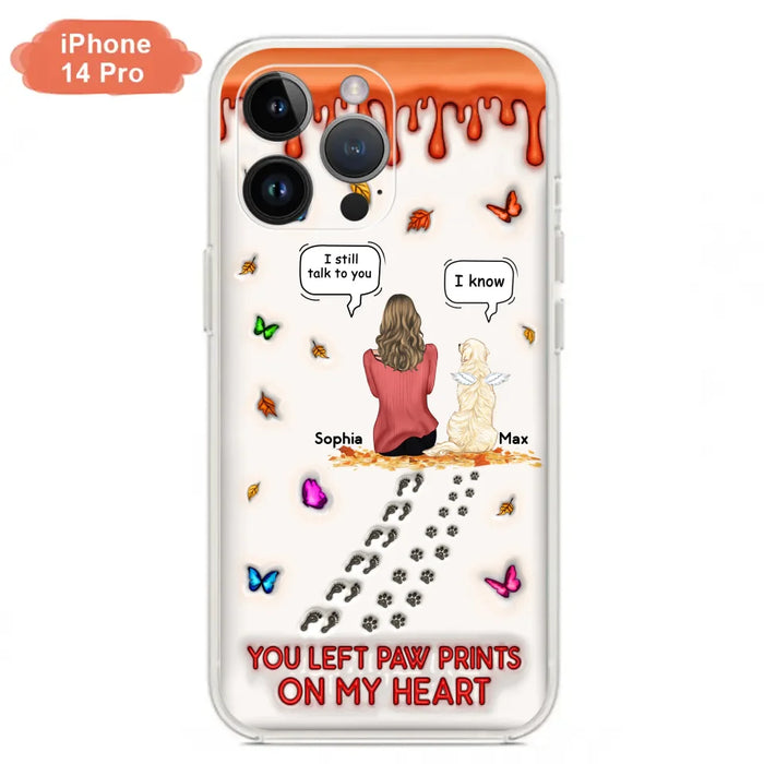 Personalized Memorial Dog Phone Case - Memorial Gift Idea For Dog/Cat Lover - Case For iPhone/Samsung - You Left Paw Prints On My Heart