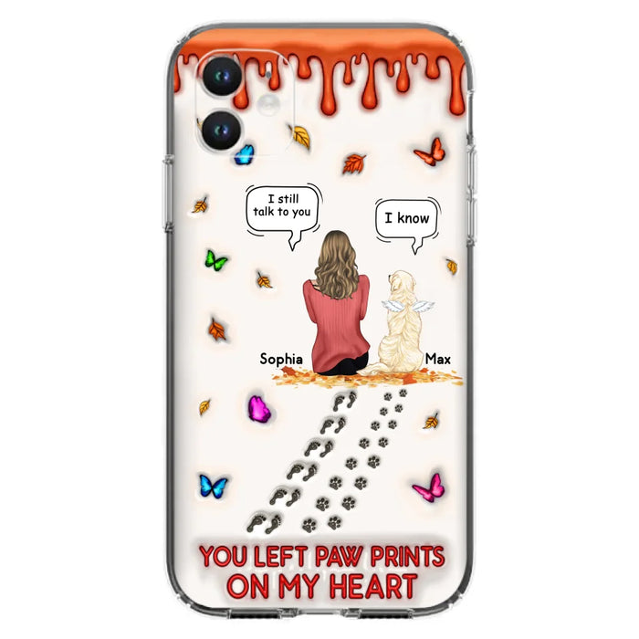 Personalized Memorial Dog Phone Case - Memorial Gift Idea For Dog/Cat Lover - Case For iPhone/Samsung - You Left Paw Prints On My Heart